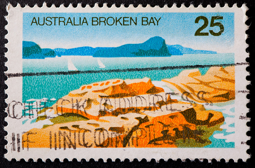 A Cancelled postage stamp from Australia illustrating Australian Scenery, issued in 1976.