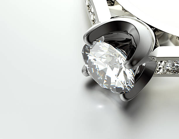 istock Golden Engagement Ring with Diamond. Jewelry background 509659283