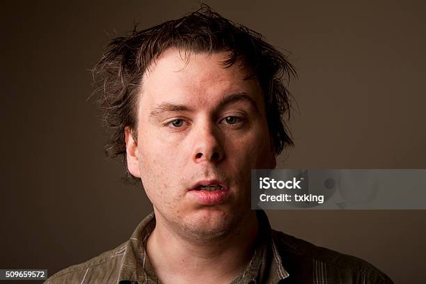 Man Just Woke Up Stock Photo - Download Image Now - Men, Tired, Humor