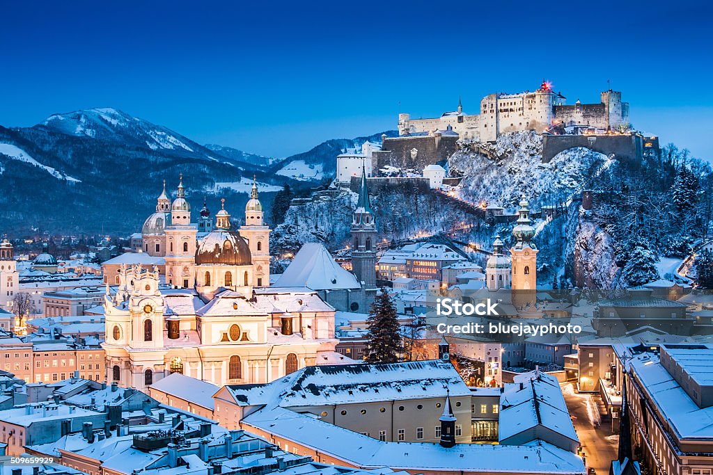 Historische Stadt Salzburg im winter, Bundesland Salzburg, Österreich - Lizenzfrei Salzburg Stock-Foto