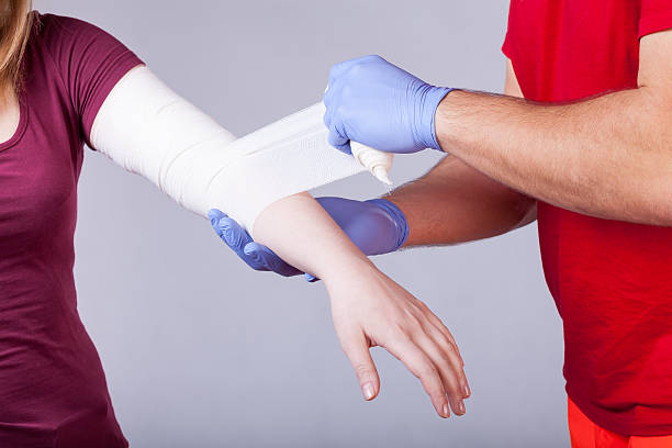 istock Bandaging of arm 509660221