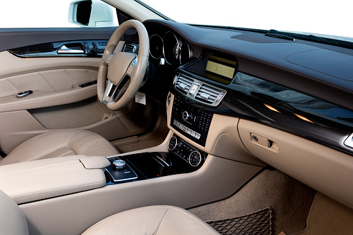 Automobile image. Luxury car inside.