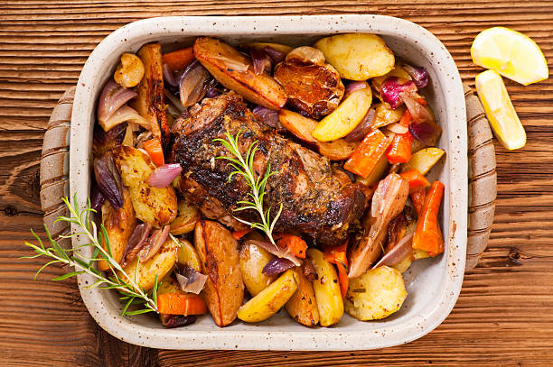 Lamb Roast with Vegetable stock photo