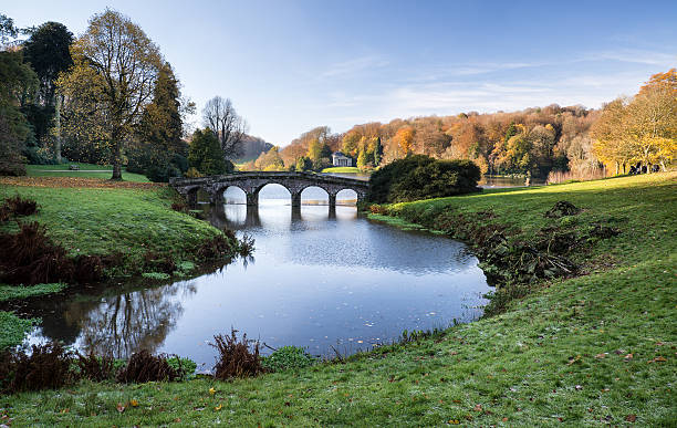 istock Bridge over main lake in Stourhead Gardens during Autumn. 509661065