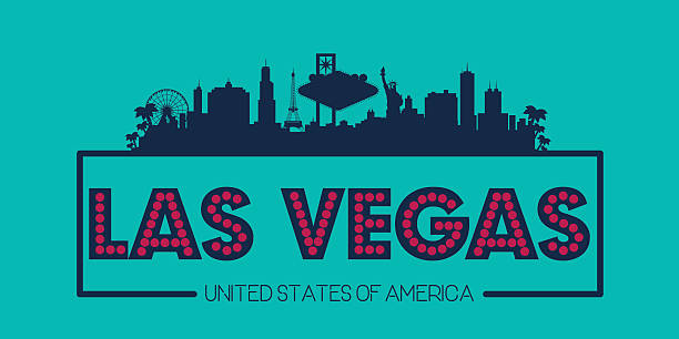 Las Vegas Nevada USA skyline Las Vegas Nevada USA skyline vector illustrator las vegas stock illustrations
