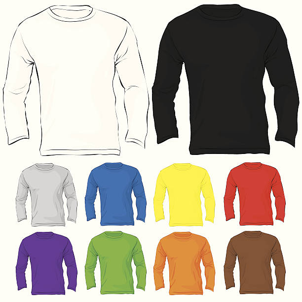 istock Men's Long Sleeved T-Shirt Template in Many Color 509664223
