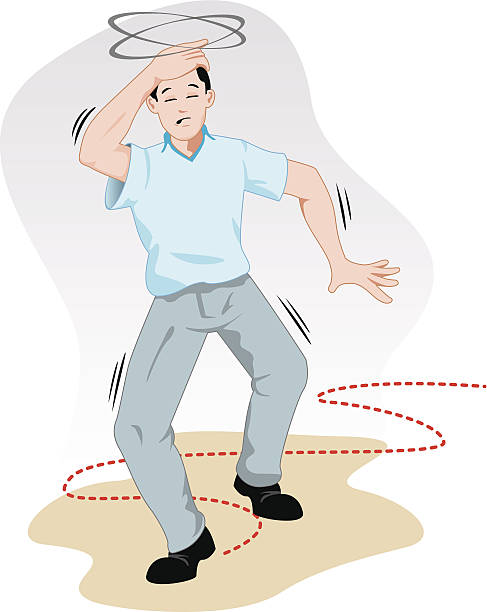 First aid person reeling with dizziness This scene shows a first aid person reeling with dizziness succor stock illustrations