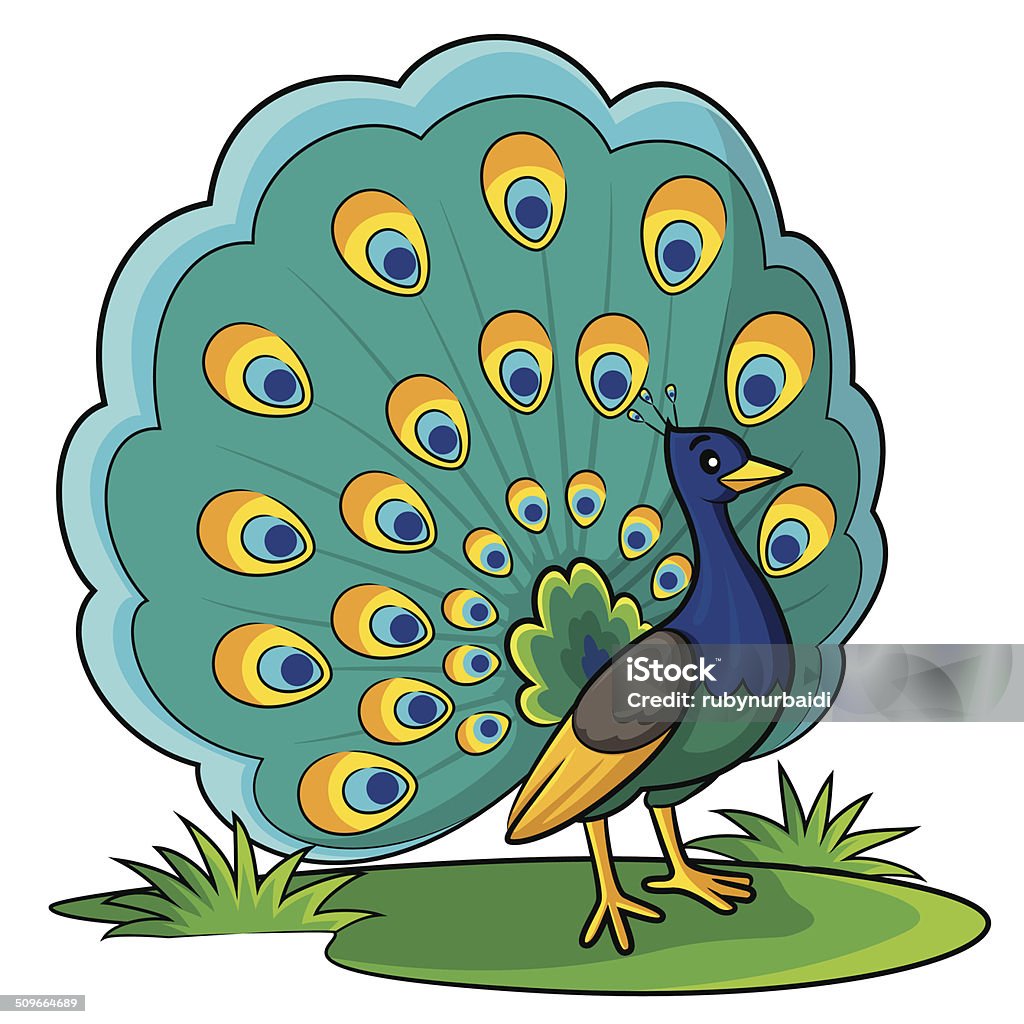Peacock Cartoon Stock Illustration - Download Image Now - Animal, Animal  Body Part, Animal Markings - iStock