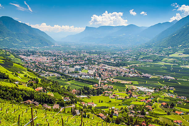 View to Merano South Tirol stock photo