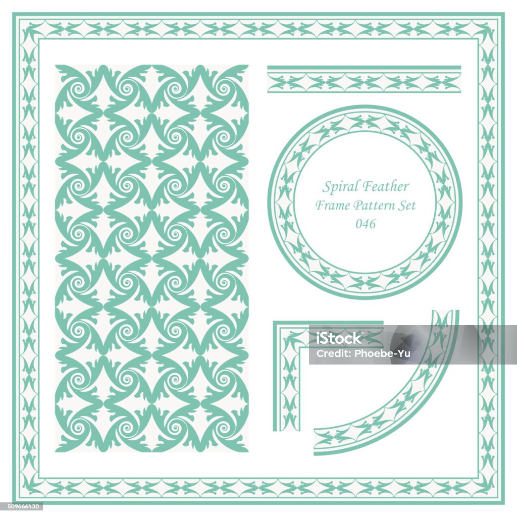 Parallel Patterned Frames Vintage Frame Pattern Set 046 Spiral Feather Stock Illustration ...