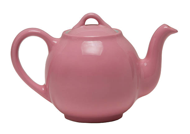 istock Pink Teapot Against White Background 509667396