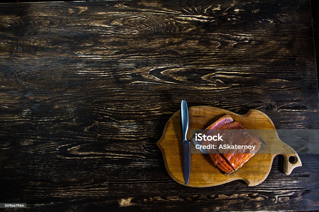 Still Life With salted salmon fillet Tasty salmon fillet looks good on the old wood.  Image have free space for needed design for you. Alcohol - Drink Stock Photo