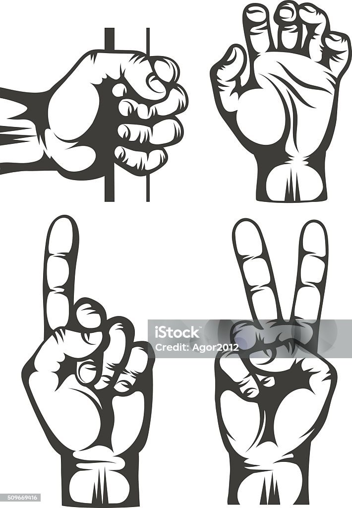 Hand Pict Hand Gestures Stock Illustration - Download Image Now - Clip Art, Cut ...