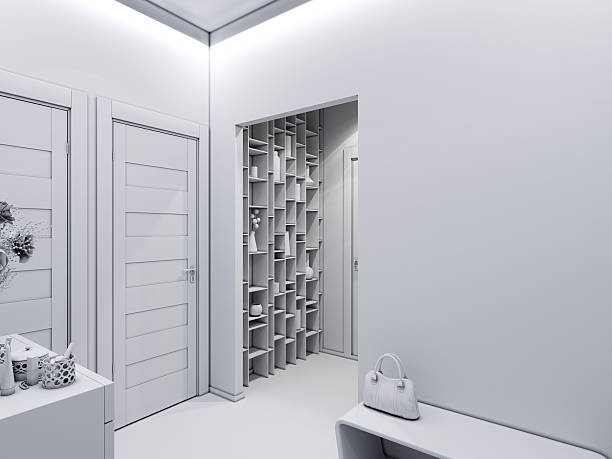 istock 3D illustration of a hall without textures and materials 509671520