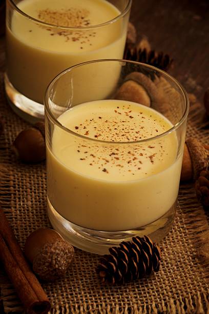 istock Egg nog in christmas style glass jar 509674152