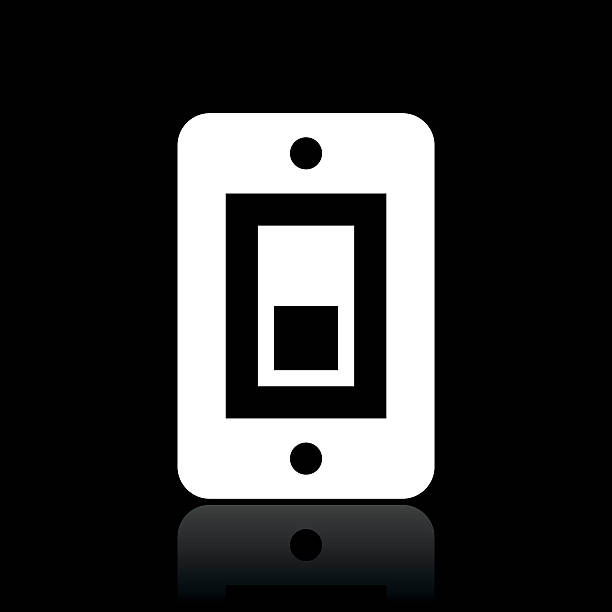 Switch icon on a black background. - WhiteSeries Illustration includes a white, Switch icon on a black background. light-switch-clip-art stock illustrations