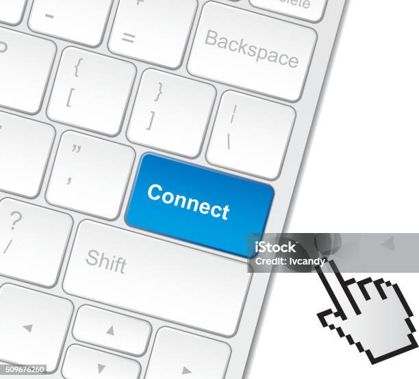 Connect Keyboard Stock Illustration - Download Image Now - Beginnings, Blank, Blue