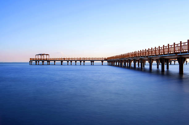 istock pier or bridge and sunset on sea in Ansan,Korea. 509679784