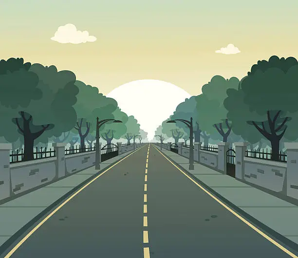 Vector illustration of Sunny Road