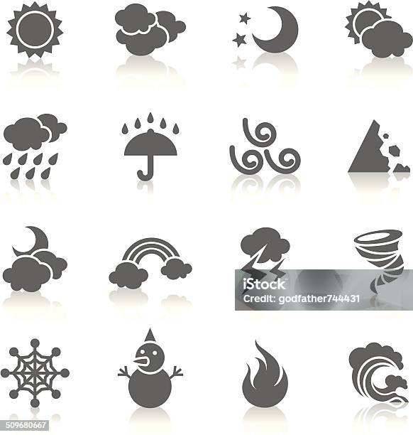 Weather Icons Stock Illustration - Download Image Now - Black And White, Climate, Clip Art