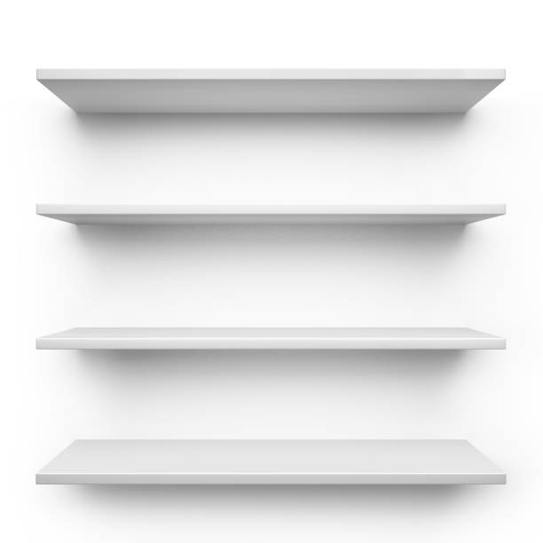 Shelves Shelves isolated on white background shelf stock pictures, royalty-free photos & images