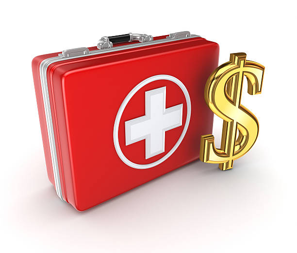 istock Medical suitcase and golden dollar sign. 509685101