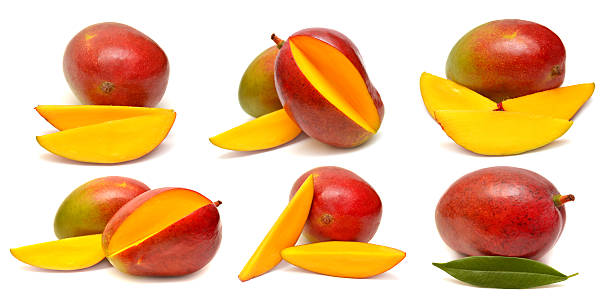istock Collection of mango with leaf and slices 509685807