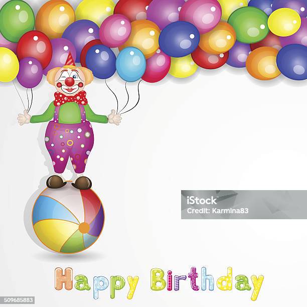 Clown With Baloons Stock Illustration - Download Image Now - Actor, Anthropomorphic Smiley Face, Art