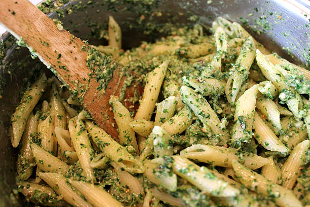 raw Italian pasta close up