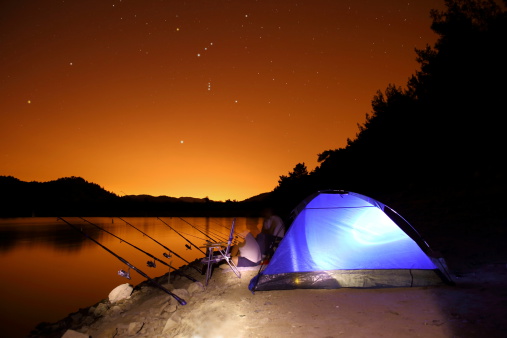 Camping By Lake.