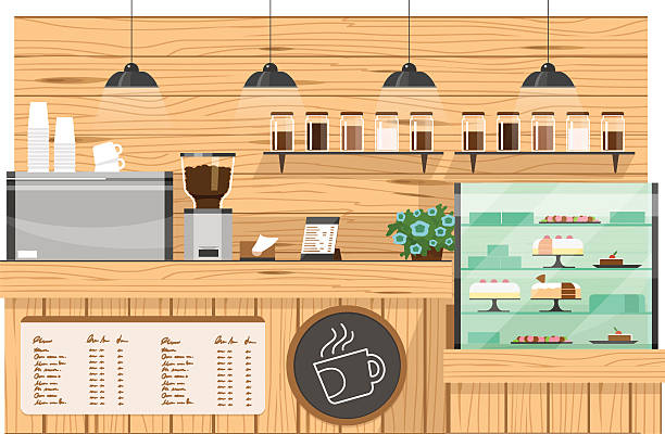 istock wooden Coffee bar, coffee shop counter vector illustration 509688070