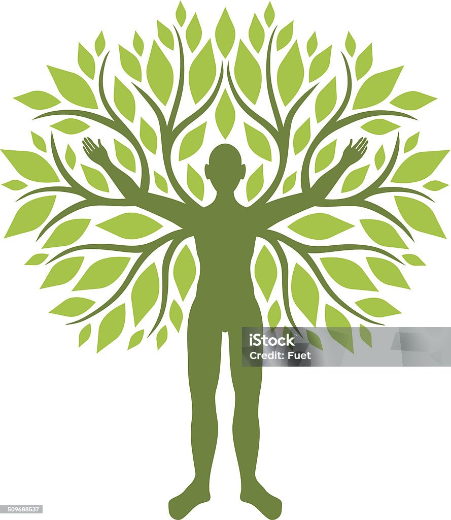 Human tree Man with branches and leaves Qi Gong stock vector Human tree Man with branches and leaves Qi Gong stock vector