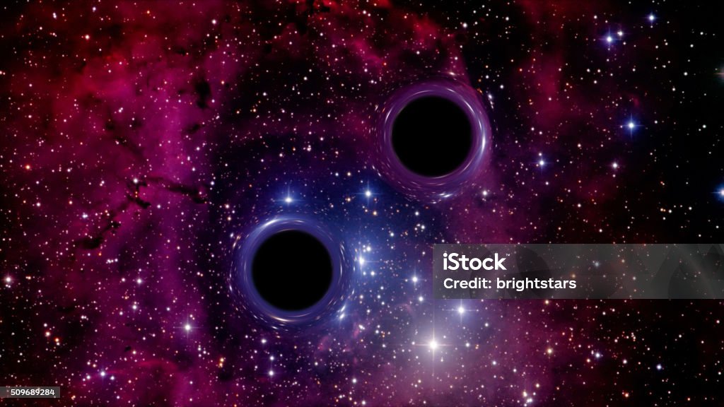 Binary black hole system Binary black hole system. Black Hole - Space Stock Photo