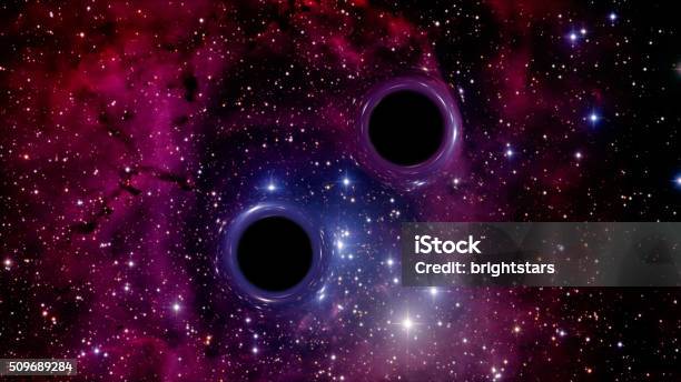 Binary Black Hole System Stock Photo - Download Image Now - Black Hole - Space, Binary Code, Albert Einstein