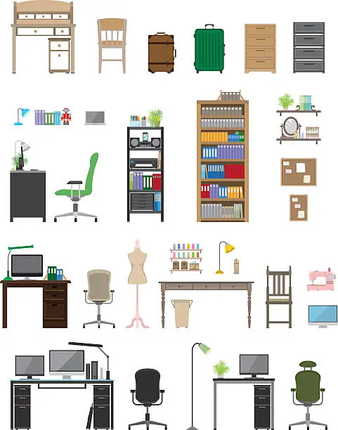 Vector illustration of Furniture / Workroom
