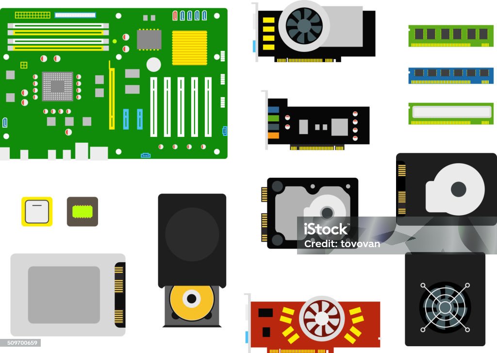 Computer Features Devices Different Computer Devices Collection Stock Illustration - Download ...