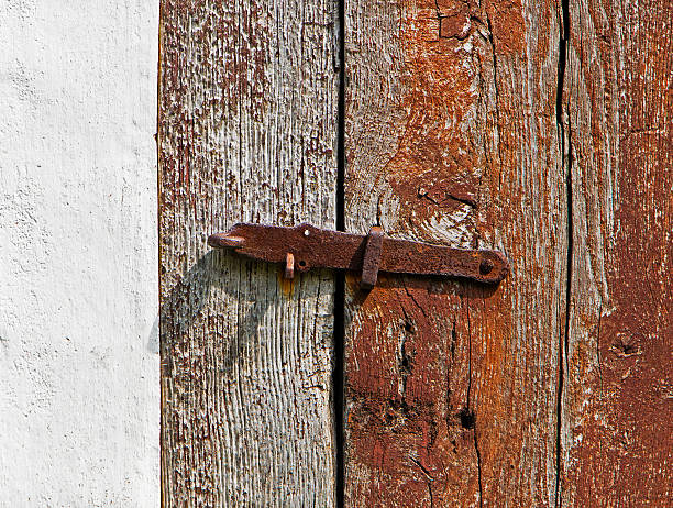 istock iron latch on a wooden door 509701197
