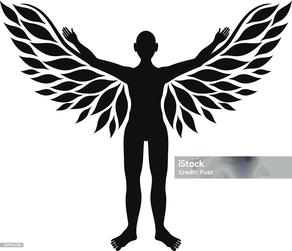 Winged Man Vector Winged Man Stock Illustration - Download Image Now - Icarus, Vector ...