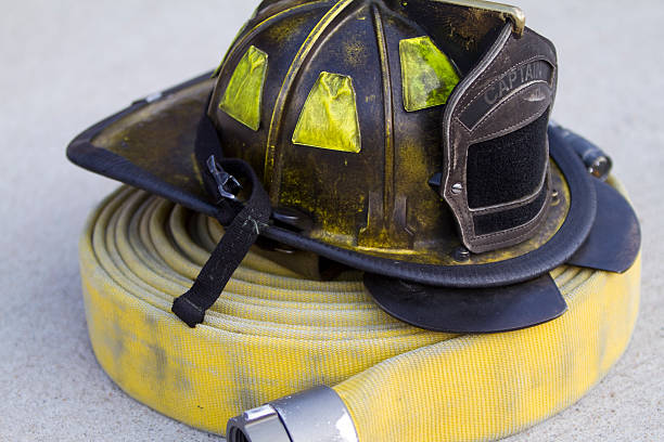 Battle Tested Fireman's Helmet stock photo