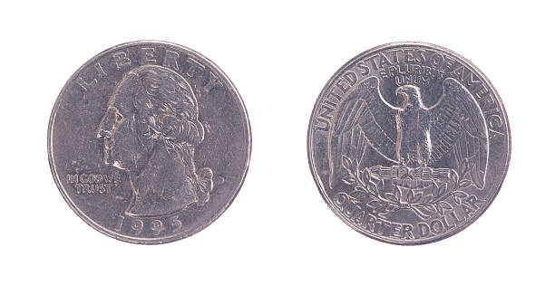 istock Twenty five American cents on a white background 509703463