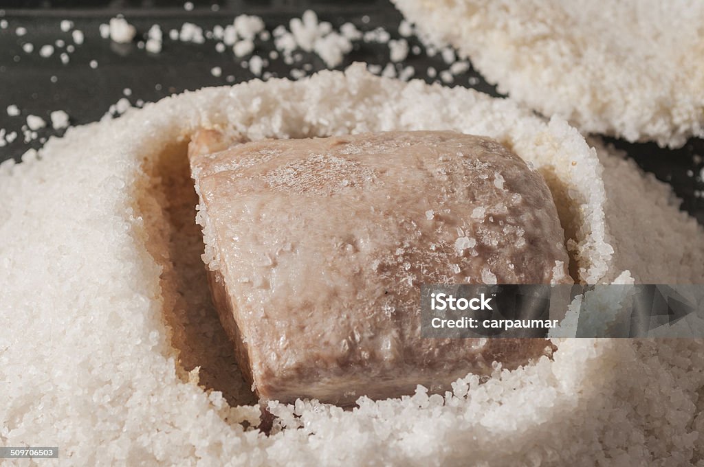 pork tenderloin with salt pork tenderloin baked in salt Black Color Stock Photo