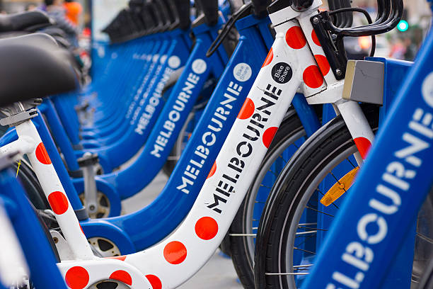 자전거 채용 멜번, 호주 - travel hire bicycle australia 뉴스 사진 이미지