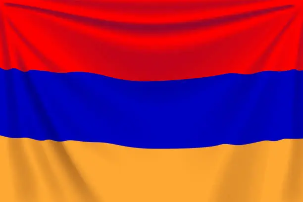 Vector illustration of back flag armenia