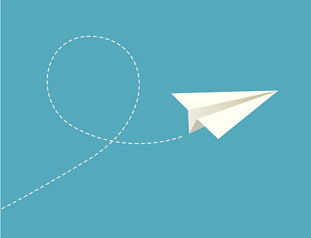 ilustracja wektorowa papieru samolot. - simplicity paper airplane airplane journey stock illustrations