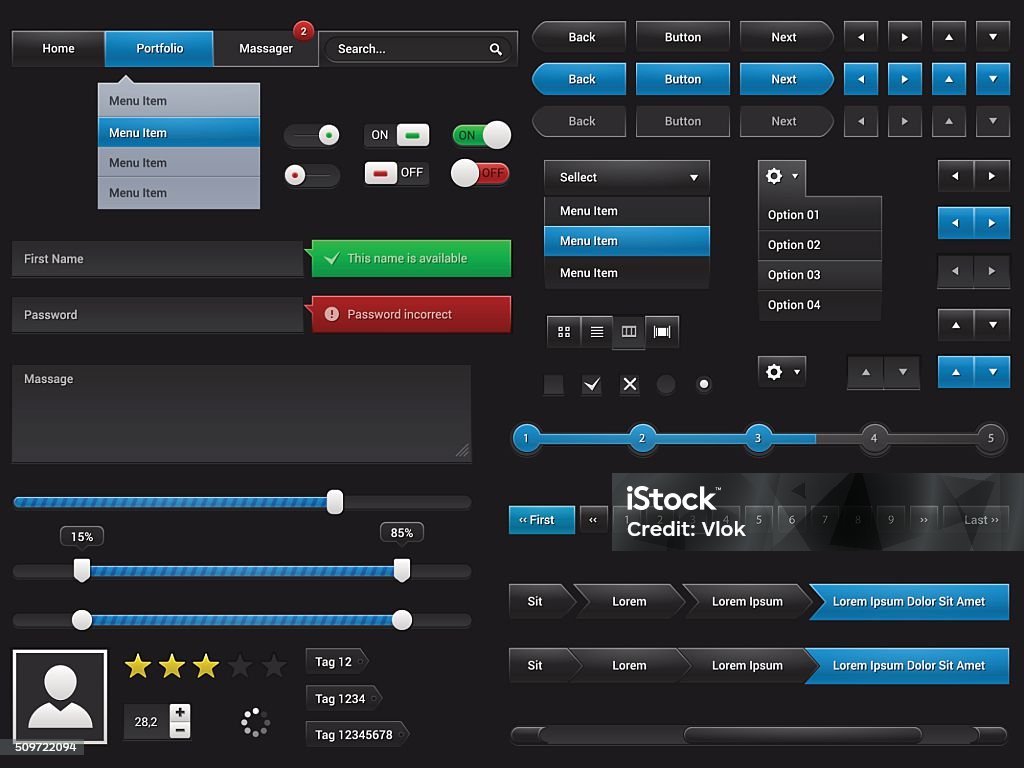 Set Ui Elements For Web Site Vector User Interface Stock Illustration ...