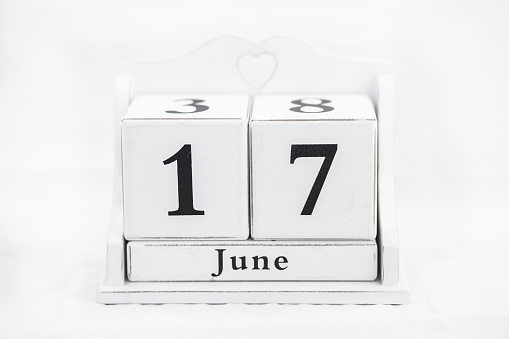 calendar june number wood cube