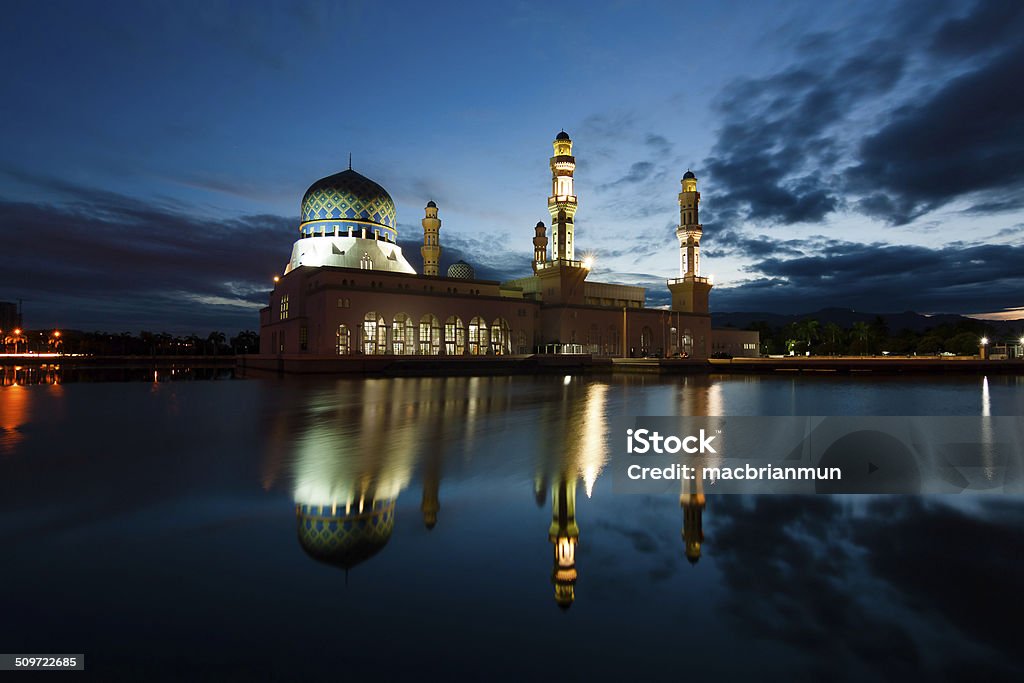 Kota Kinabalu mosque at dawn in Sabah, East Malaysia, Borneo Arabic Style Stock Photo