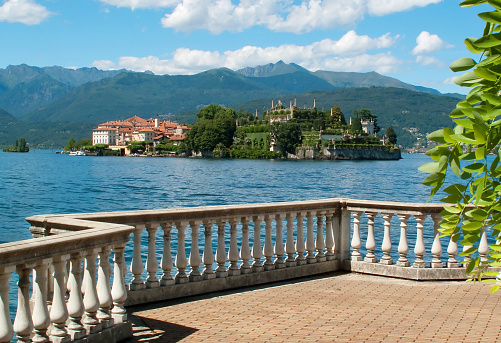 Landscape with Isola Bella, Island on Maggiore lake, Stresa, Italy