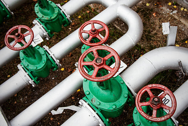 istock Oil and gas pipe line valves 509725102