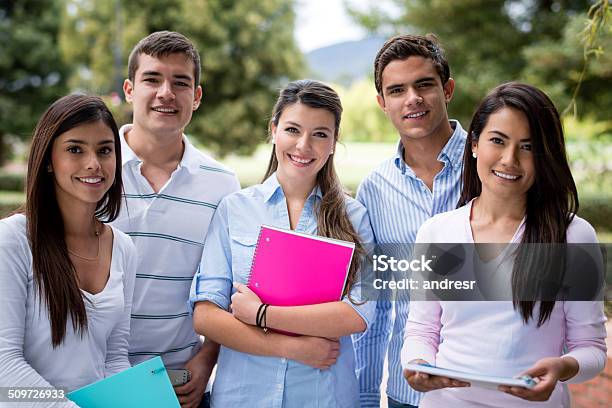 Group Of College Students Stock Photo - Download Image Now - 20-29 Years, Adult, Adults Only